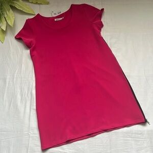 Zara Hot Pink Short Sleeve Shift Dress